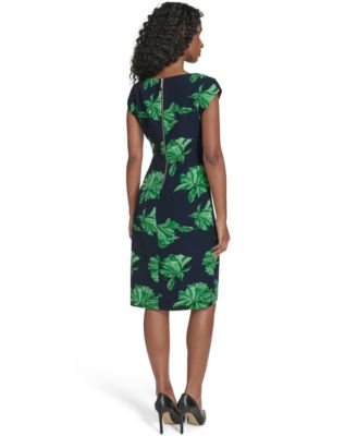 Women's Printed Cap Sleeve Shift Dress