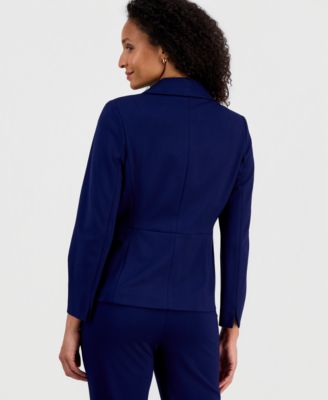 Compression One-Button Long-Sleeve Jacket, Regular & Petite