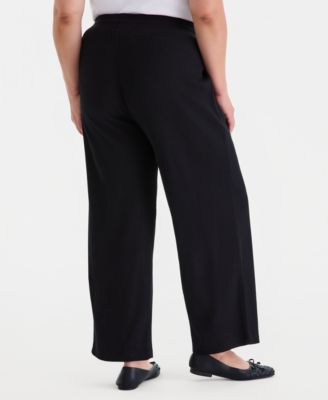 Plus Size Waffle-Knit Drawstring Pants
