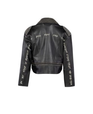 Women's Studded Genuine Leather Jacket