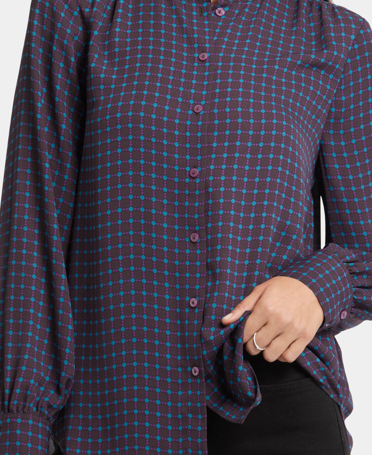 Nydj Women's Ruffle Neck Top