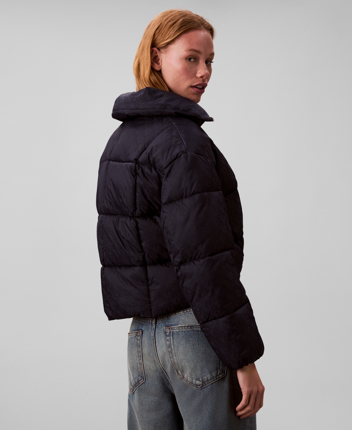 Calvin Klein Jeans Est.1978 Women's Monogram Puffer Long-sleeve Jacket In Blue