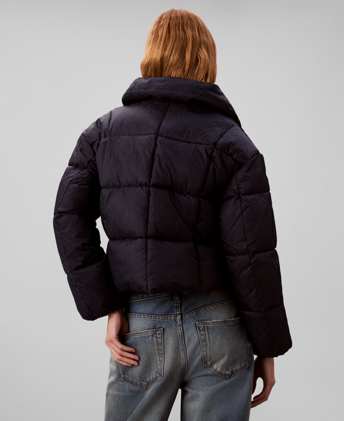 Calvin Klein Jeans Est.1978 Women's Monogram Puffer Long-sleeve Jacket In Blue