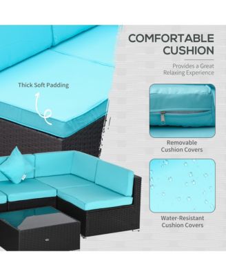 7pc Sectional Wicker Patio Furniture,