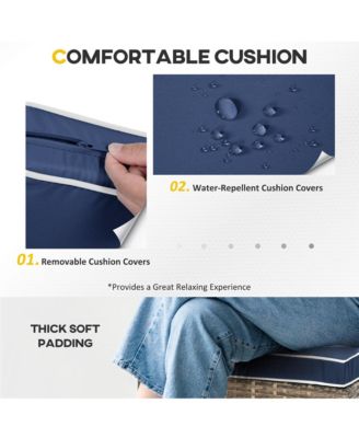 7pc Sectional Wicker Patio Furniture, Stripe,