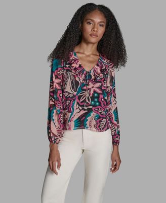 BCBG - Women's Ruffle Long-Sleeve Top