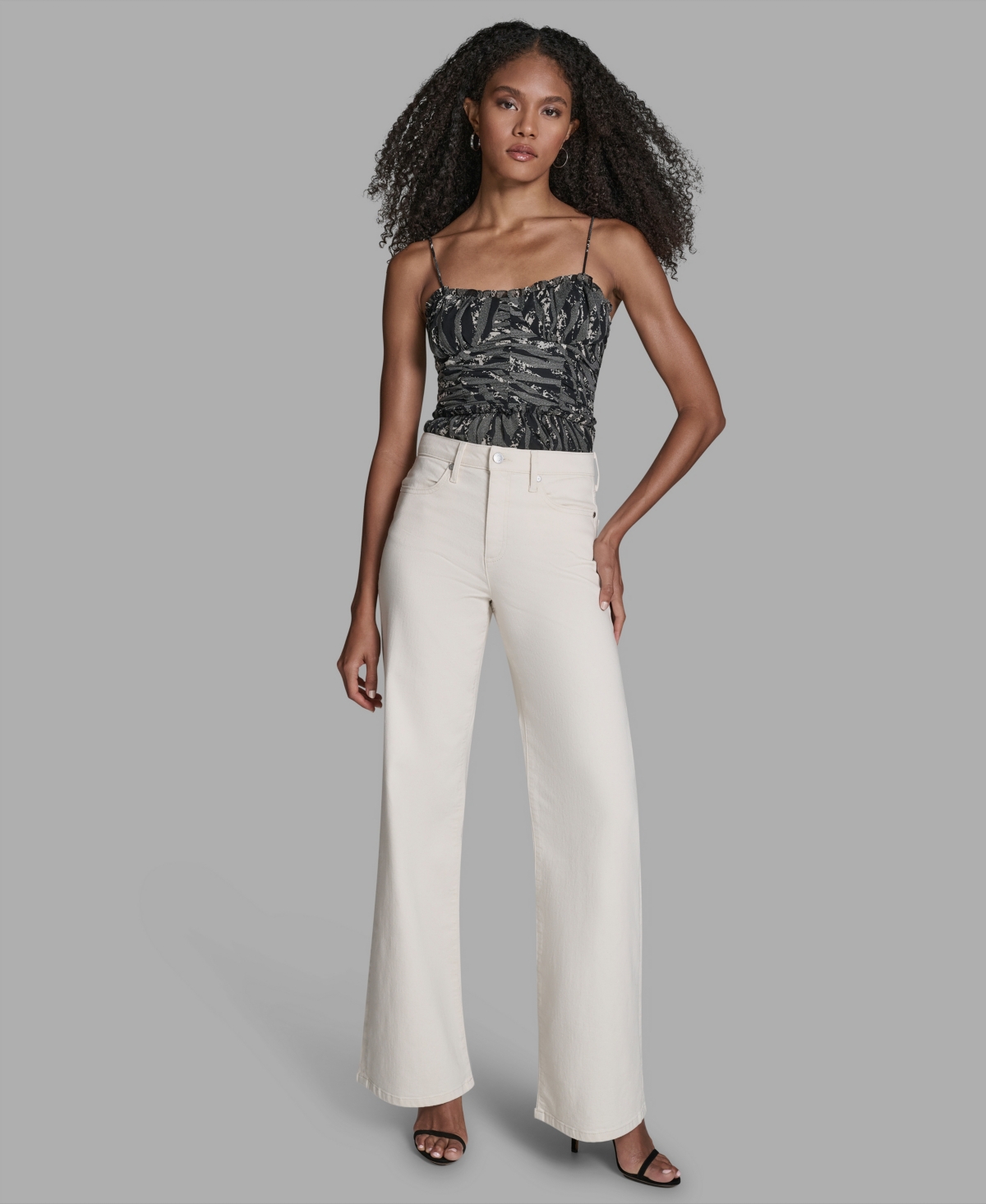 Bcbg Women's Wide Leg Mid-Rise Jeans