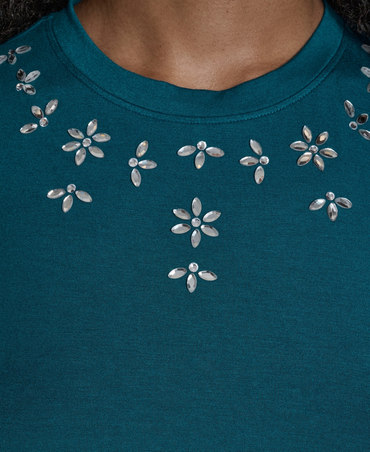 Bcbg Women's Short-sleeve Embellished T-shirt In Blue