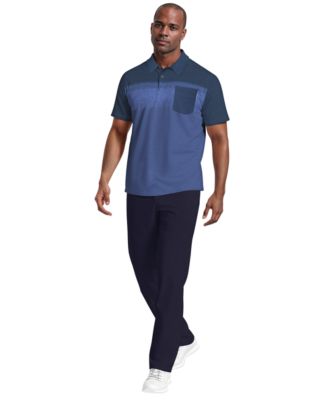 Men's Engineered Textured Color-Block Short-Sleeve Golf Polo Shirt