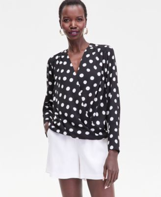 Women's Printed Surplice High-Low Blouse, Macy's Exclusive 