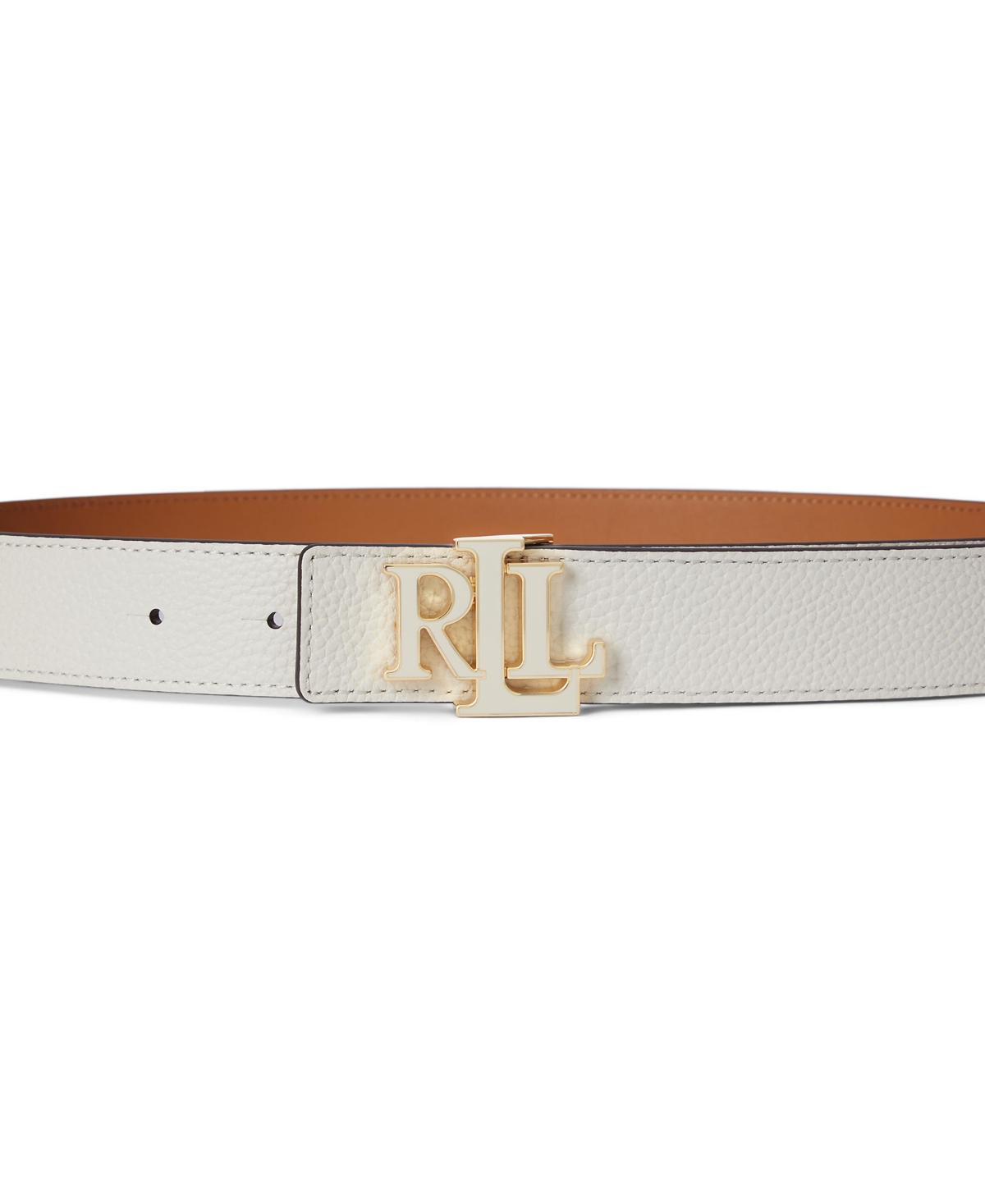 Lauren Ralph Women's Reversible Pebbled Leather Belt