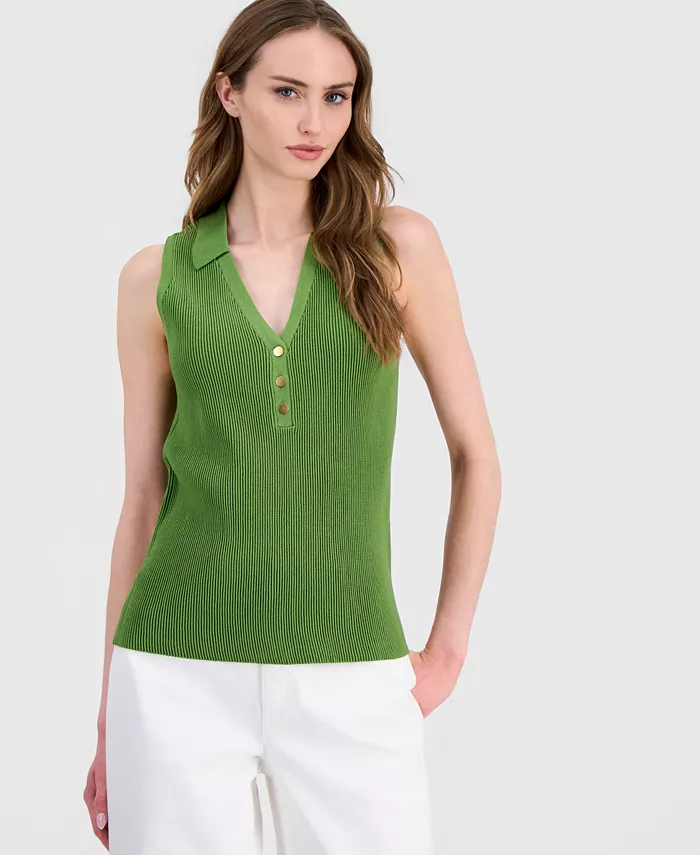 Women's Sleeveless Polo Sweater