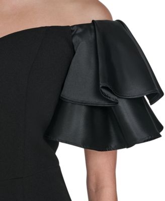 Women's Strapless Puff-Sleeve Dress