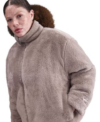 Plus Size Sportswear Essential High-Pile Fleece Jacket