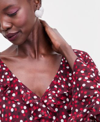 Women's Ruffle-Trim Bell-Sleeve Mini Dress, Macy's Exclusive 