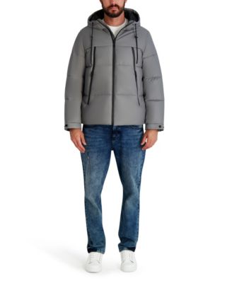 Men's Midweight Hooded Puffer Pockets Jacket