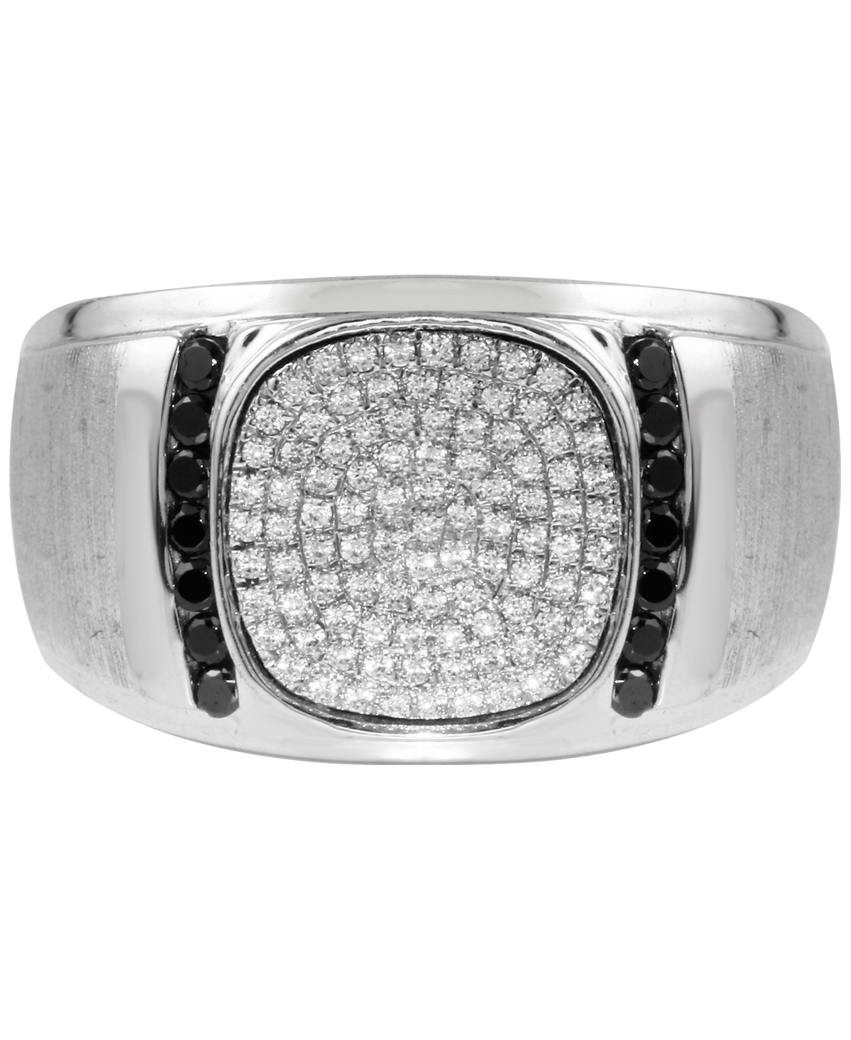 Macy's White and Black Diamond Ring (10-3/4 ct. t.w.) in Sterling Silver