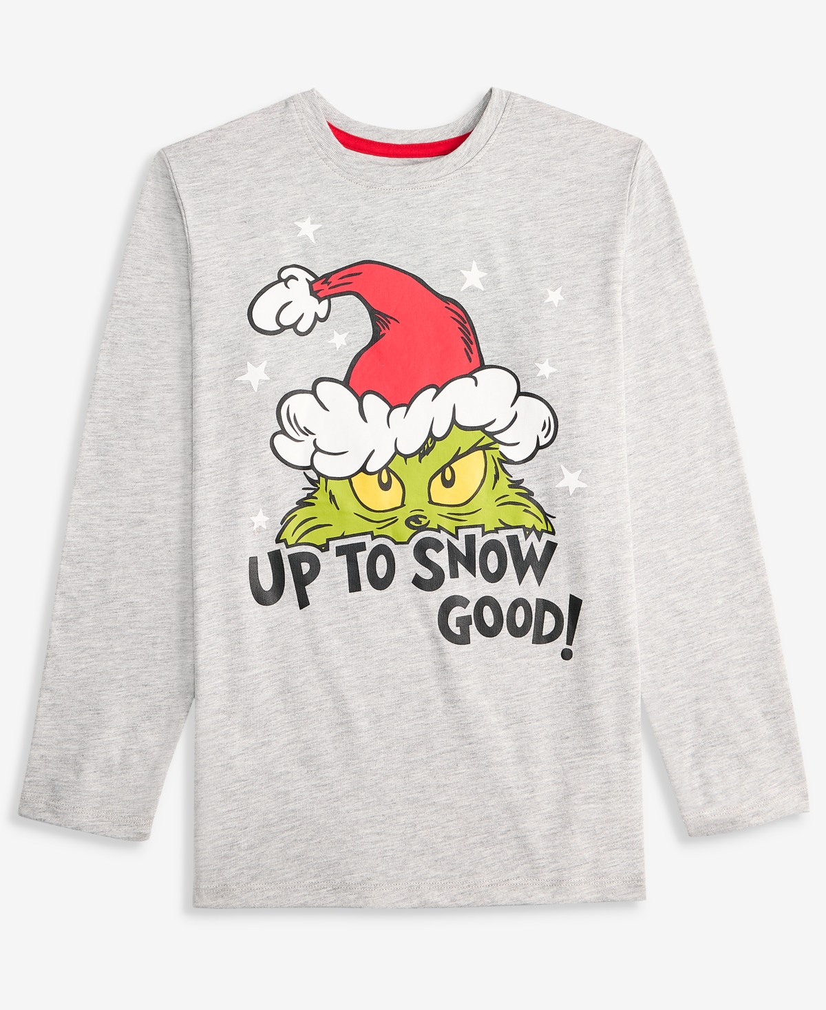 Epic Threads Boys' 5-20 Long-sleeve Christmas Grinch T-shirt, Macy's Exclusive In Gray