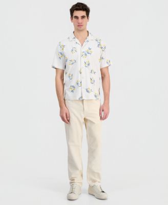 Men's Cotton Floral-Print Knit Camp Shirt, Macy's Exclusive