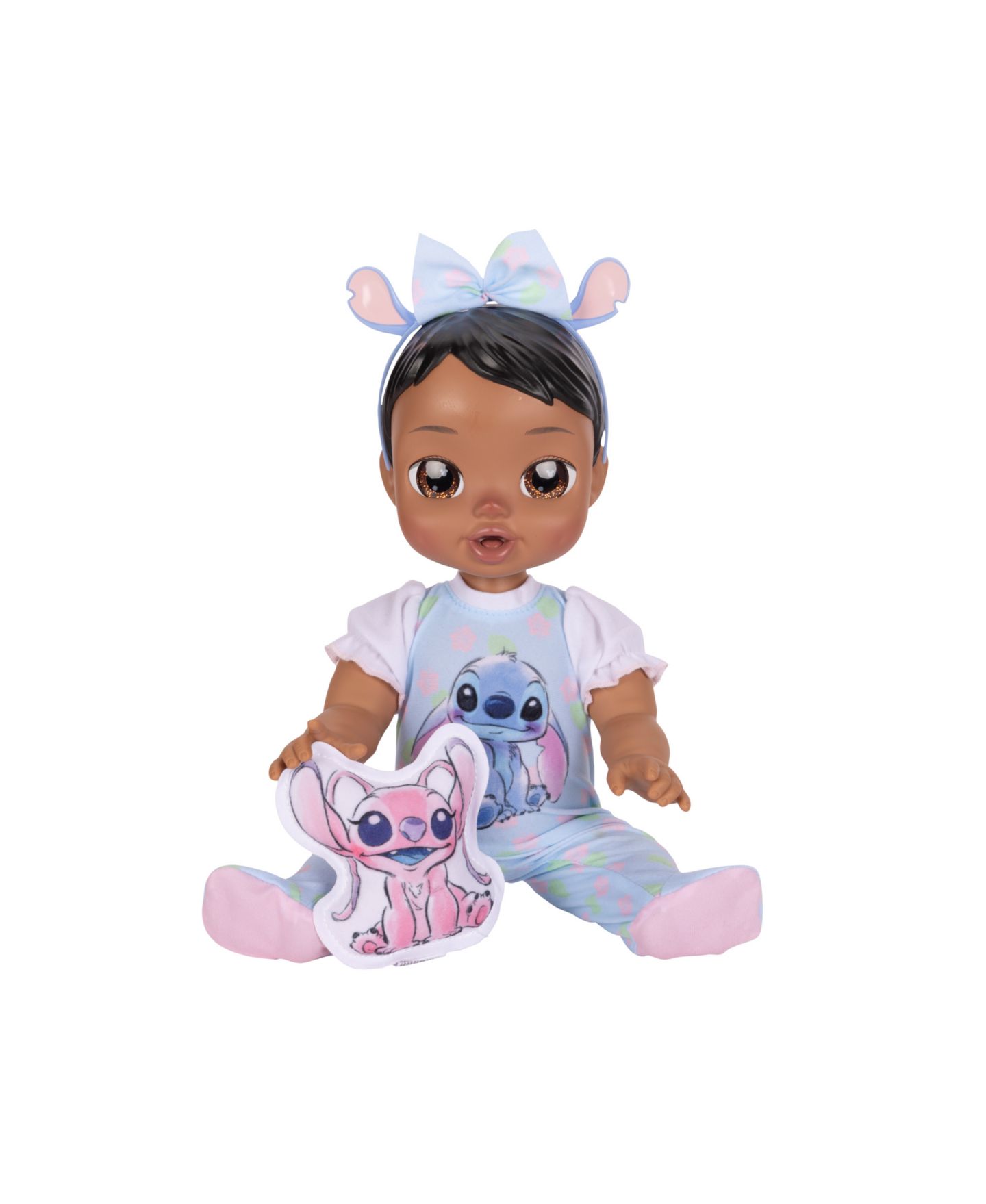 Детская кукла Disney Darlings Stitch Latina 13" Interactive Baby Doll with Open & Close Light-Up Eyes, Ages 2+ — фото 4