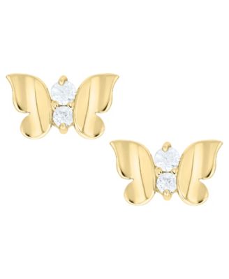 Macy's - Cubic Zirconia Butterfly Earrings in 14K Gold
