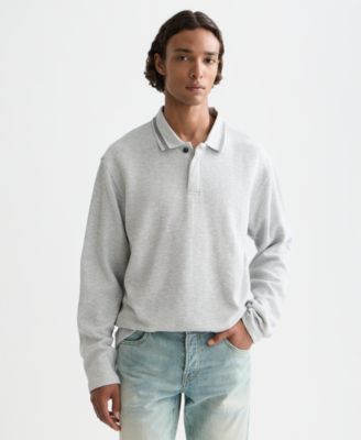 Men's Structured Long-Sleeve Polo Shirt