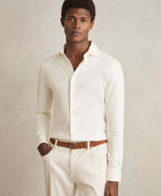 REISS - Men's Half-Button Cable-Knit Wool with Jumper