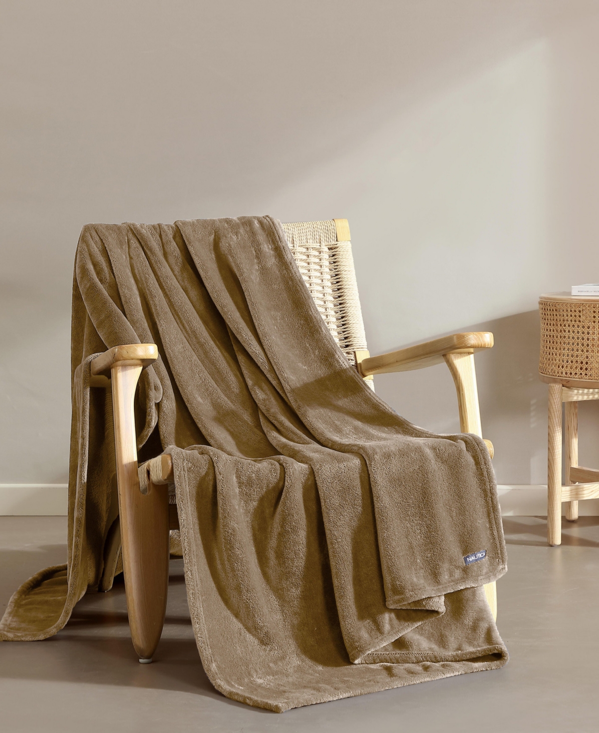 Nautica Soft Tides Plush Blanket, Full/queen In Brown