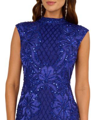 Women's Beaded Sleeveless Long Dress