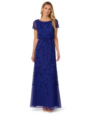 Women's Floral Blouson Embellished Gown