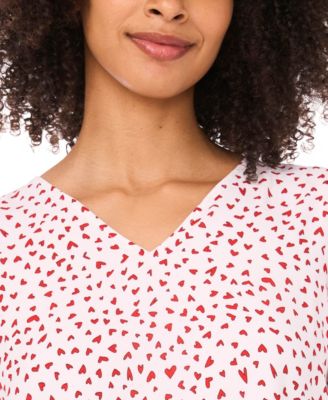 Women's V-neck Smocked Cuff Top