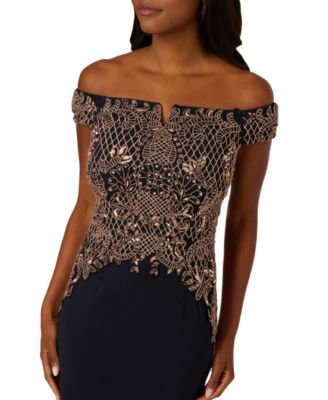 Women's Beaded Off-The-Shoulder Ball Gown