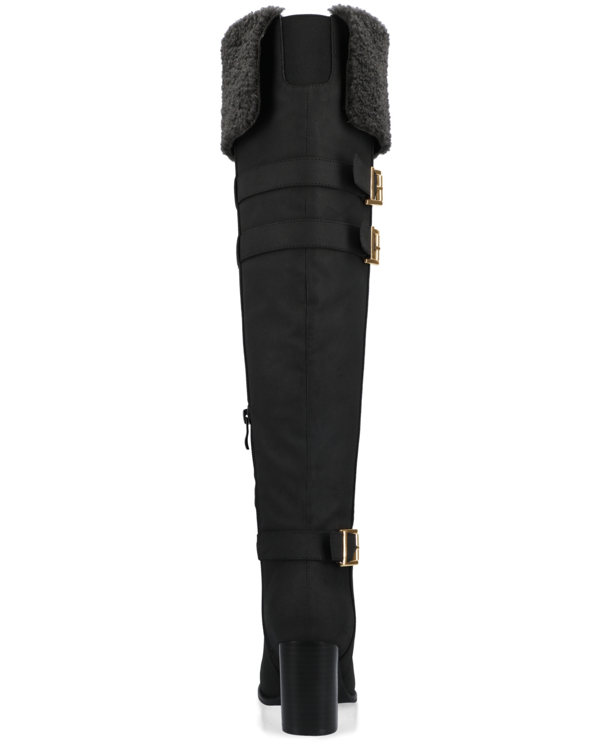 Journee Collection Journee Women's Alyza Over-the-knee Sherpa Boots In Black