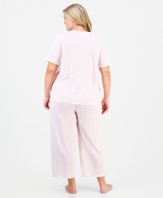 Plus Size 2-Pc. Cotton Cropped Pajamas Set, Created for Macy's