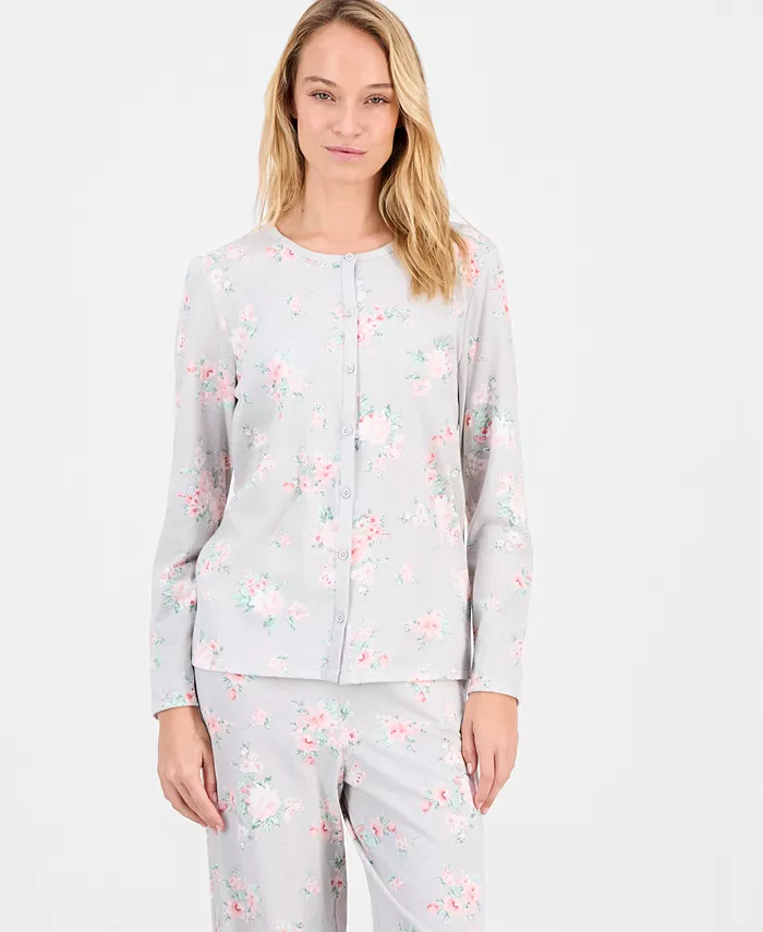 Women's Cotton Printed Button-Front Pajama Set - thumbnail 8
