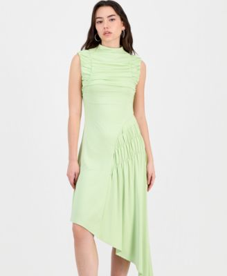Women's Ruched Asymmetric Midi Dress, Macy's Exclusive