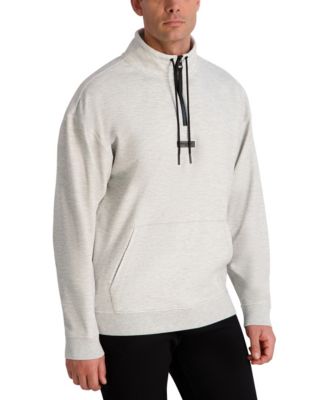 Men's Mock-Neck Waffle Textured Fleece Jacket
