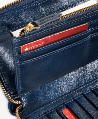 Angii Solid Zip-Around Glazed Wallet, Macy's Exclusive
