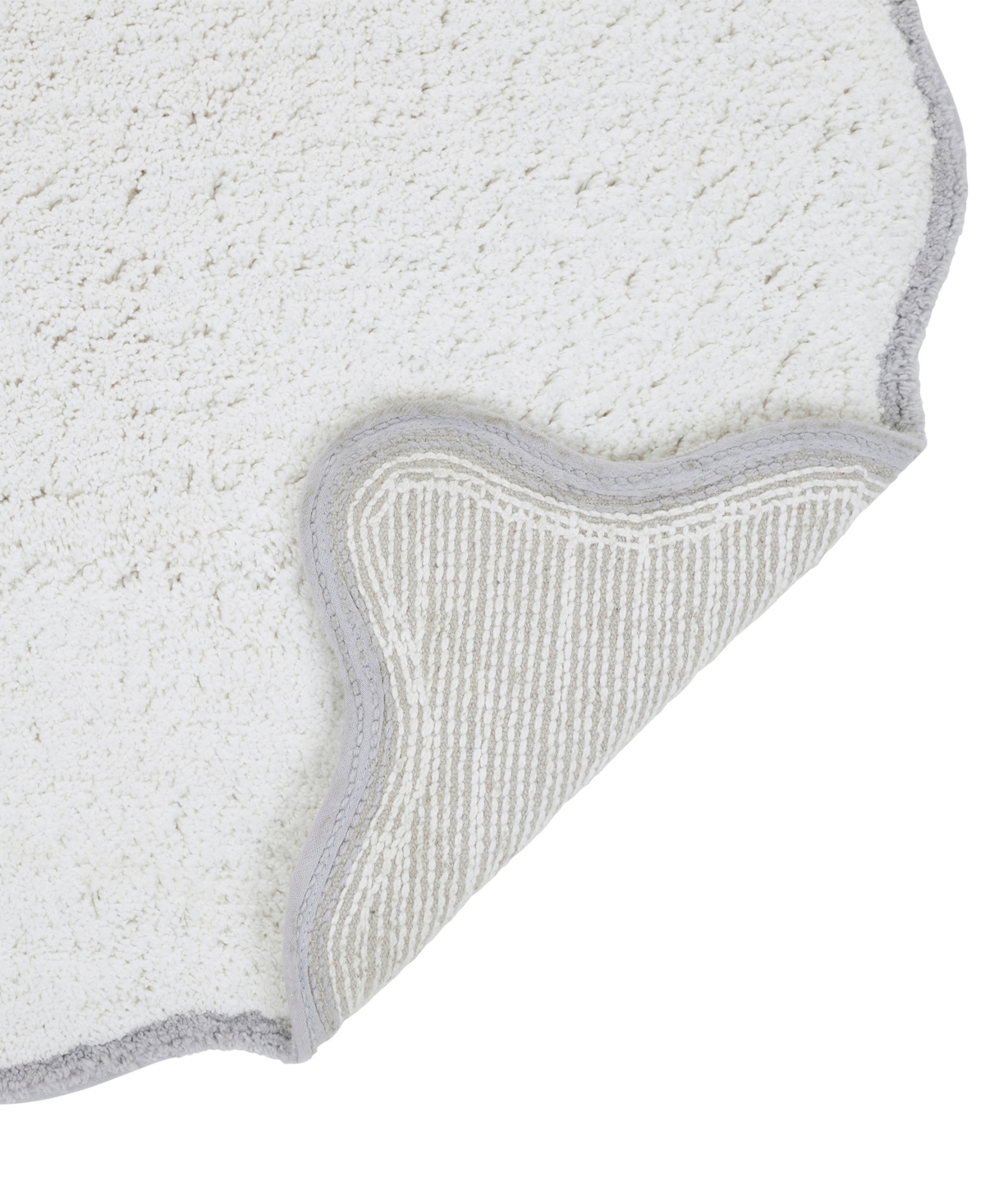 Vcny Home Scallop Cotton Bath Rug, 17" X 24" In Gray