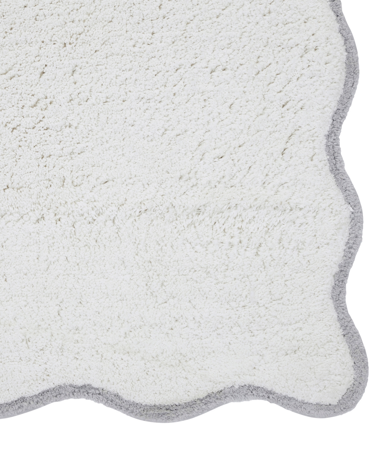 Vcny Home Scallop Cotton Bath Rug, 21" X 34" In Gray