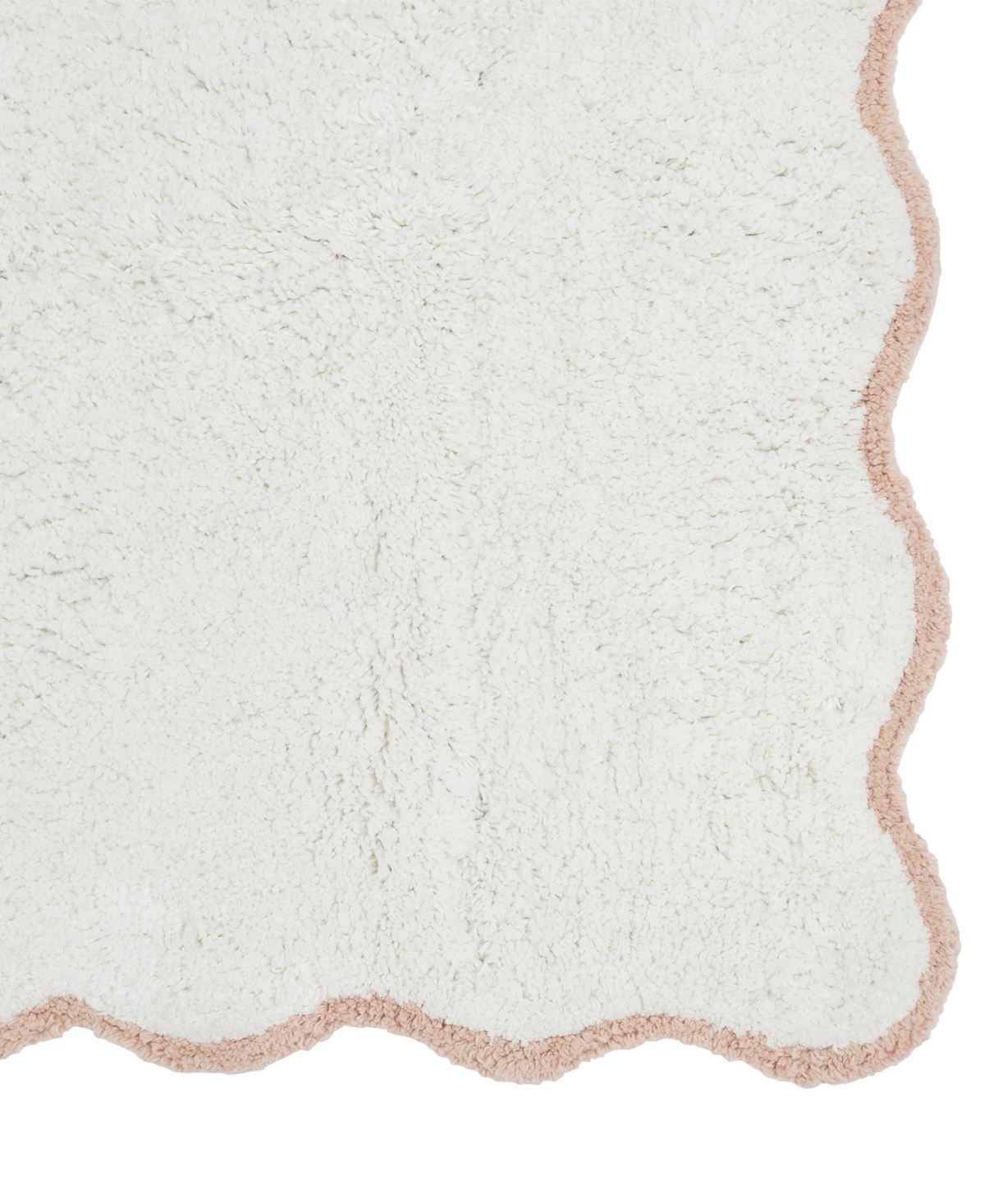 Vcny Home Scallop Cotton Bath Rug, 21" X 34" In Pink