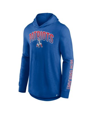 Men's Royal New England Patriots Front Runner Long Sleeve Hooded T-Shirt