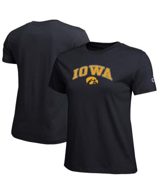 Champion - Women's Black Iowa Hawkeyes Arched Over Logo T-Shirt
