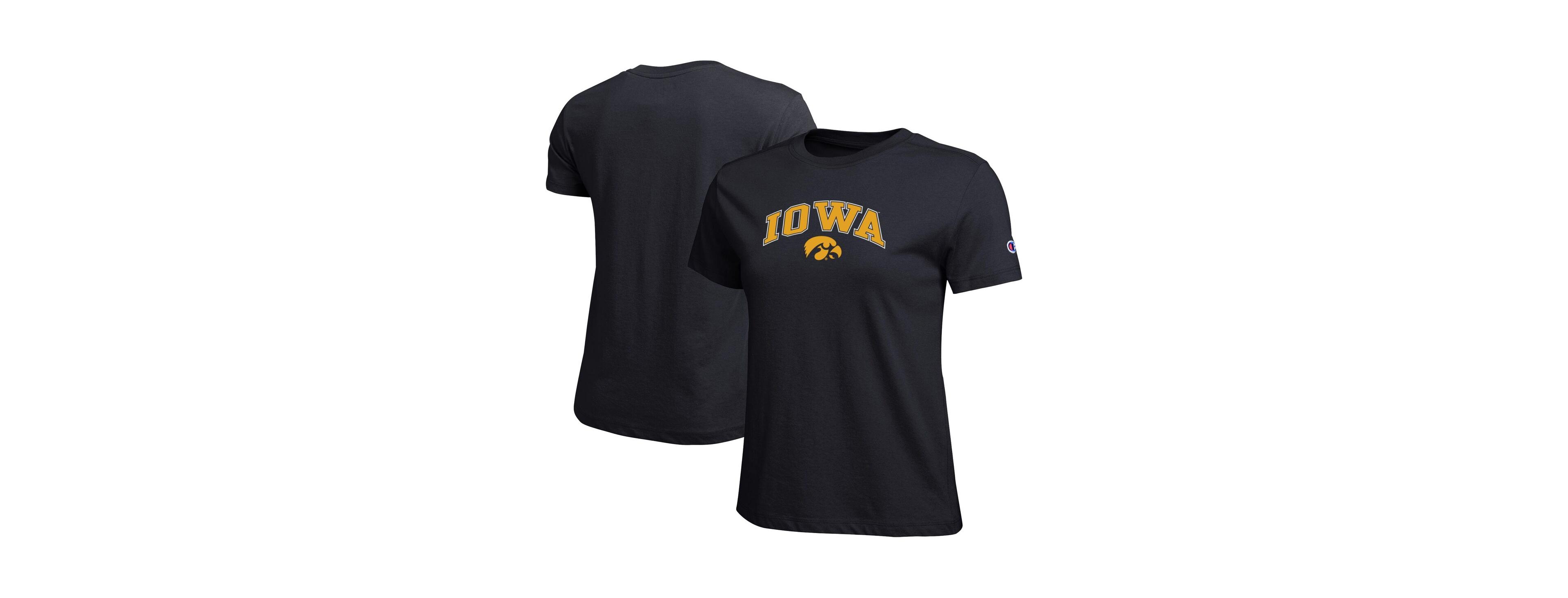 Champion Women's Black Iowa Hawkeyes Arched Over Logo T-Shirt