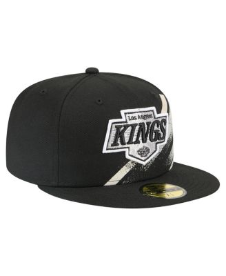 Men's Black Los Angeles Kings Faded Lines 59FIFTY Fitted Hat
