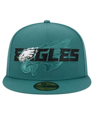 Men's Midnight Green Philadelphia Eagles Overlap Wordmark 59FIFTY Fitted Hat