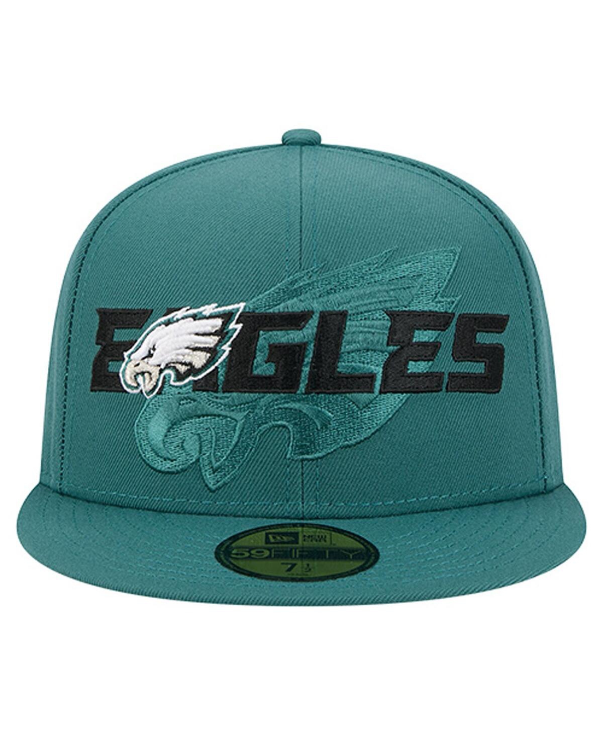New Era Men's Midnight Green Philadelphia Eagles Overlap Wordmark 59FIFTY Fitted Hat