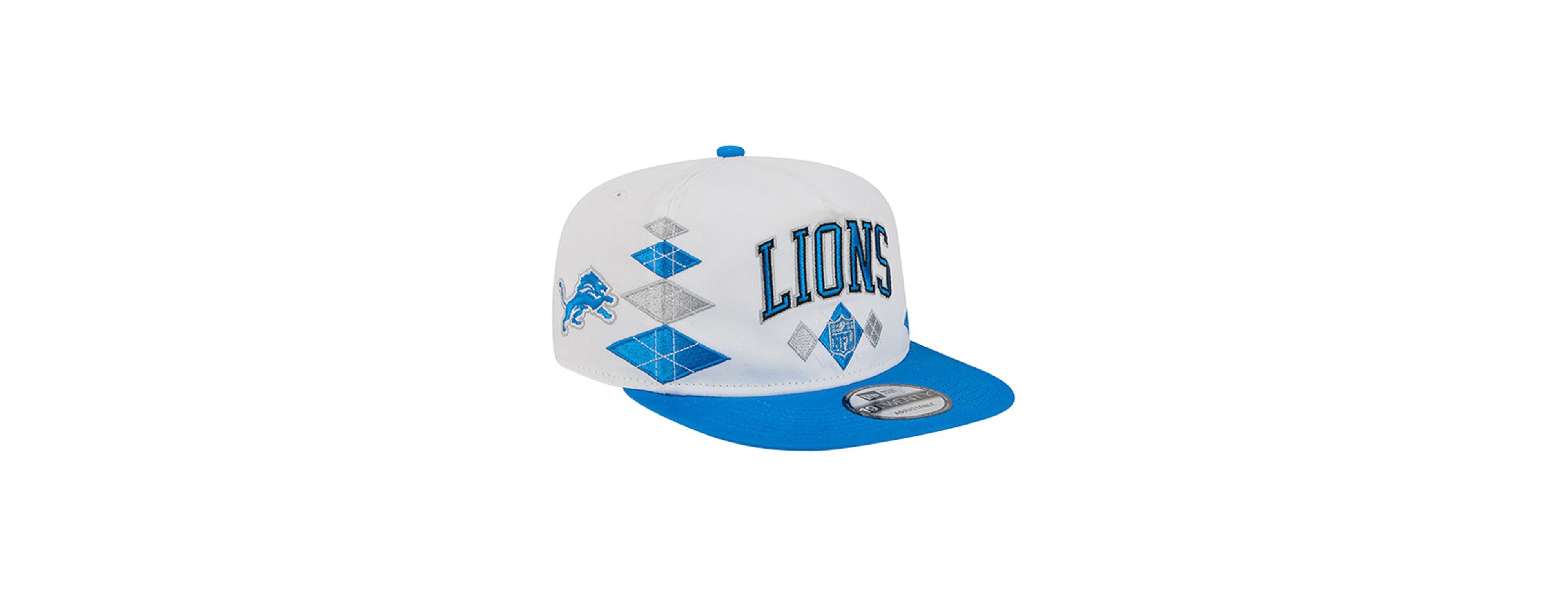 New Era Men's White Detroit Lions Argyle 19TWENTY Adjustable Hat