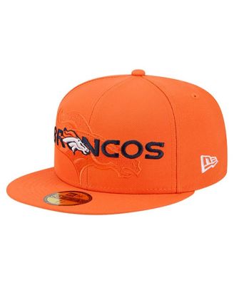 New Era - Men's Orange Denver Broncos Overlap Wordmark 59FIFTY Fitted Hat