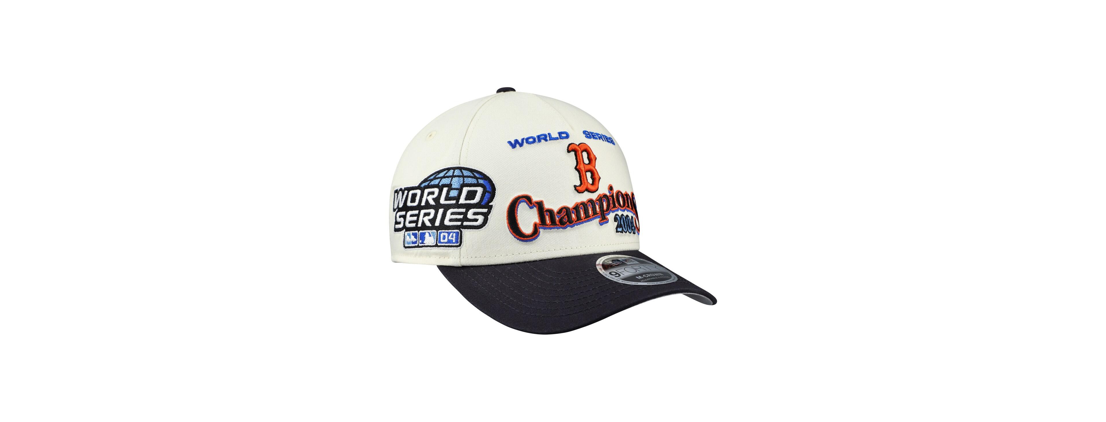 New Era Men's Cream/Navy Boston Red Sox World Series 9FORTY M-Crown A-Frame Adjustable Hat